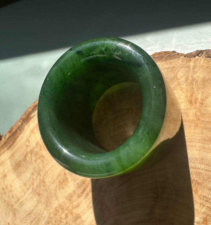 Canadian Jade Thumb Ring, Size 13.5*