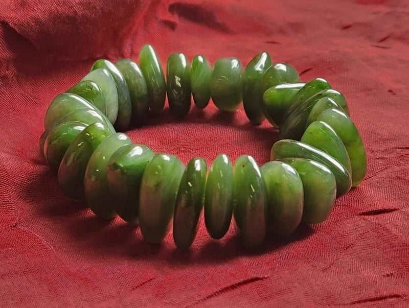 Jade Nugget Bracelet with Large Beads - 8"