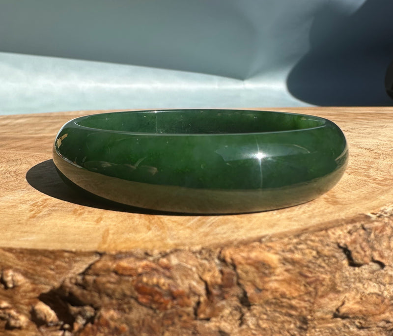 Canadian Nephrite Jade Bangle - 54 x 13.5mm