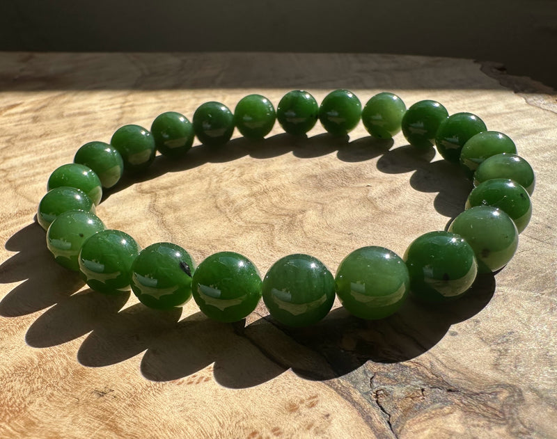 8mm Siberian Jade Bead Bracelet A+ Quality*