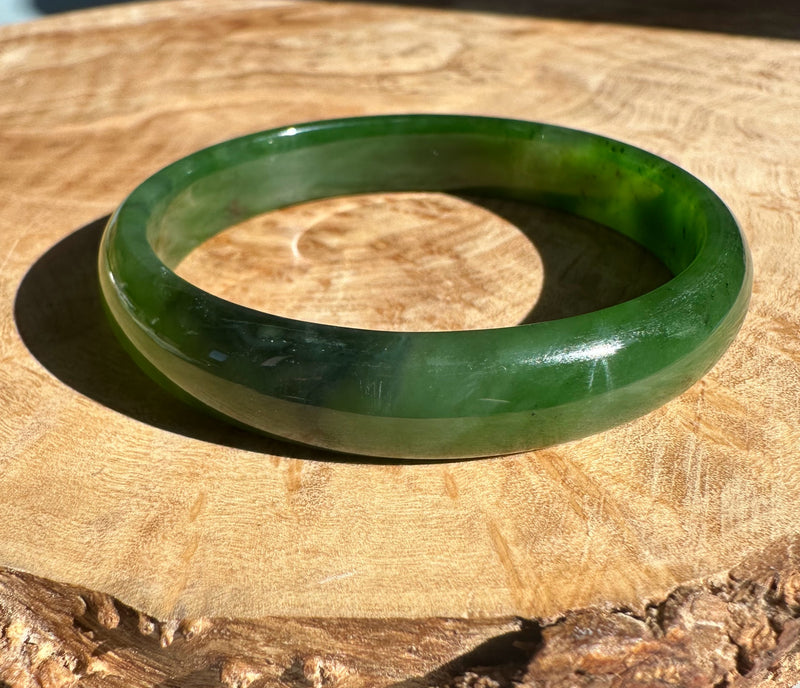 A Grade Canadian Nephrite Jade Bangle - 54 x 10.5mm