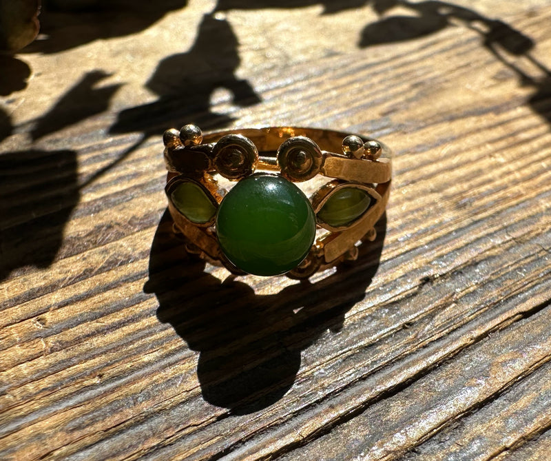 Vintage Jade "Mask" Ring -