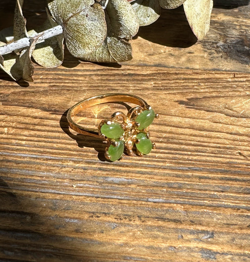 Vintage Jade Butterfly Ring - 