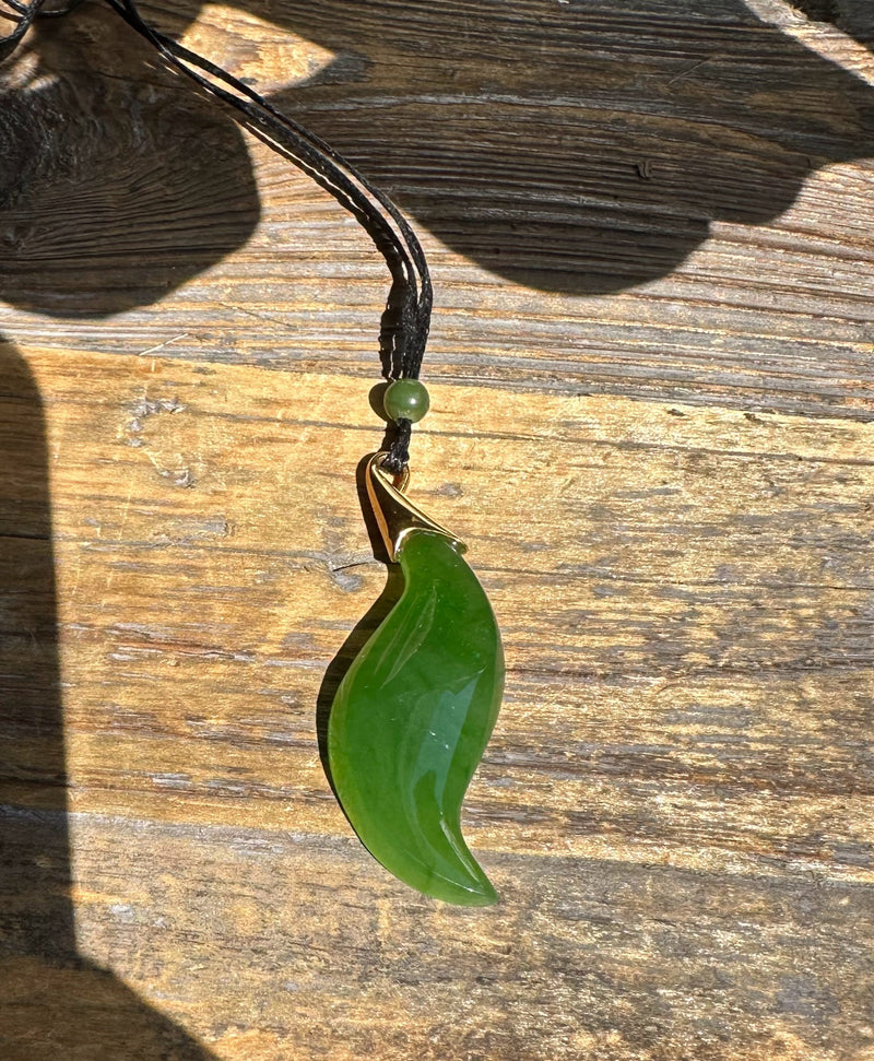 Canadian Nephrite Jade Pendant, 40mm