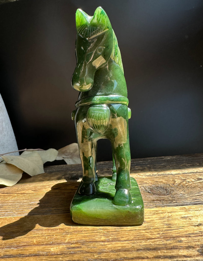 Canadian Nephrite Jade Charger Horse, 5"