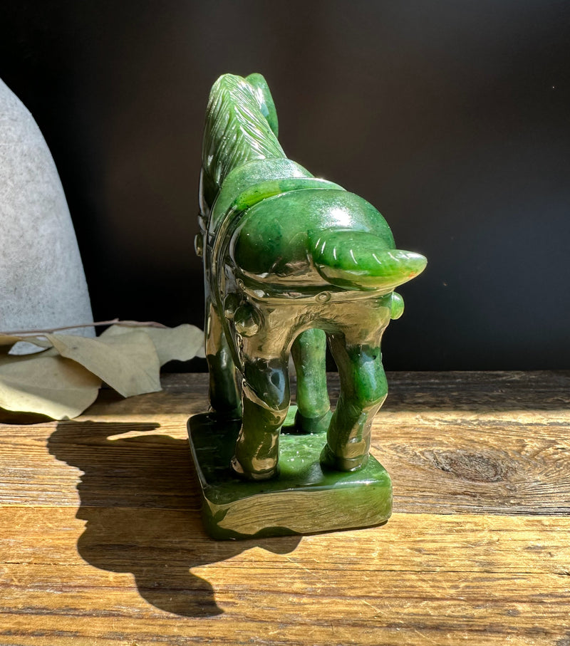 Canadian Nephrite Jade Charger Horse, 5"