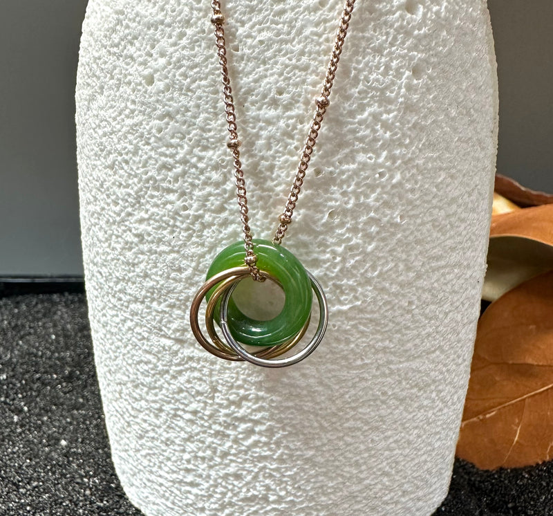 High Quality Canadian Nephrite Jade Stainless Pendant