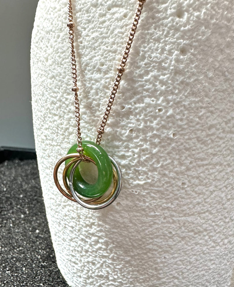 High Quality Canadian Nephrite Jade Stainless Pendant