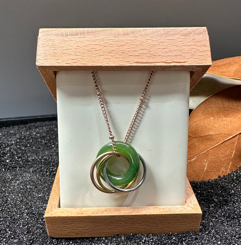 High Quality Canadian Nephrite Jade Stainless Pendant