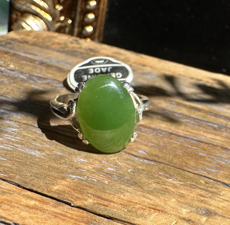 Silver Jade Ring- 