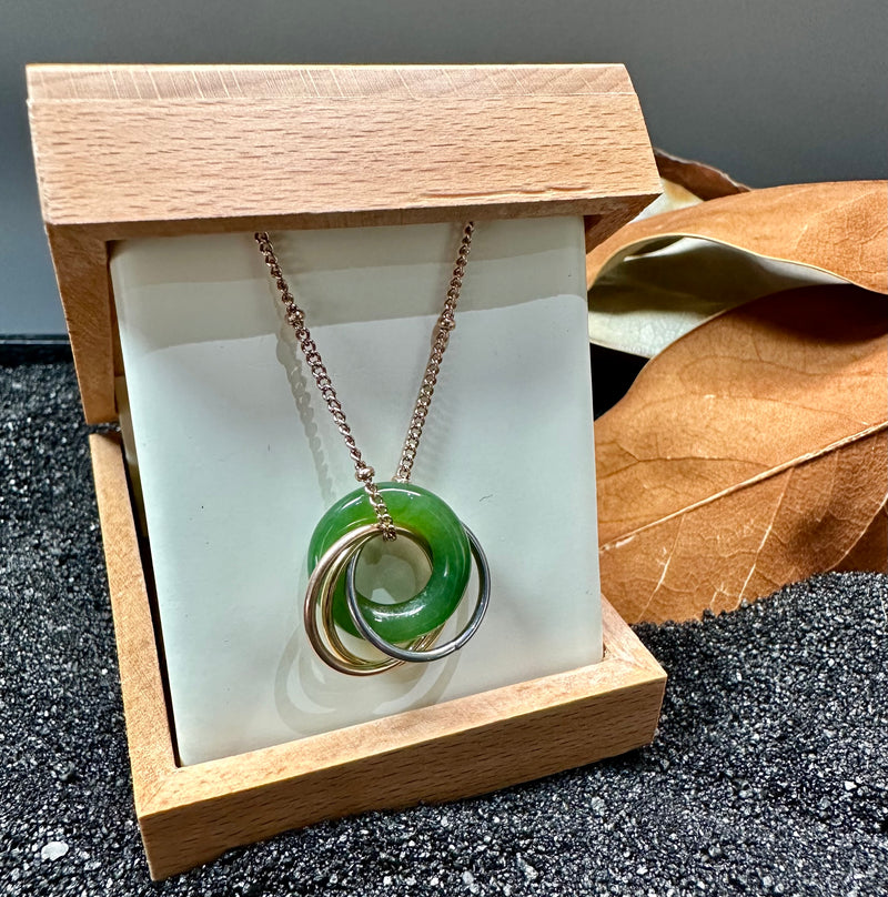 High Quality Canadian Nephrite Jade Stainless Pendant