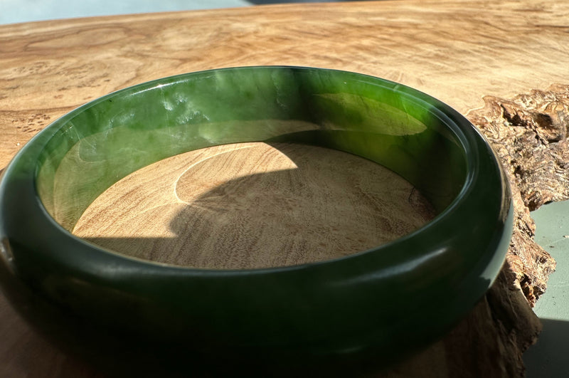 Jade Bangle, 57 x 16mm - Sold as is*