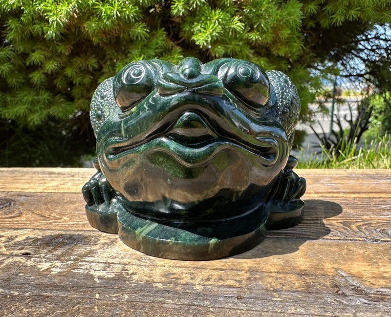 High Quality Dark Green Ogden Jade Toad* 5.25"