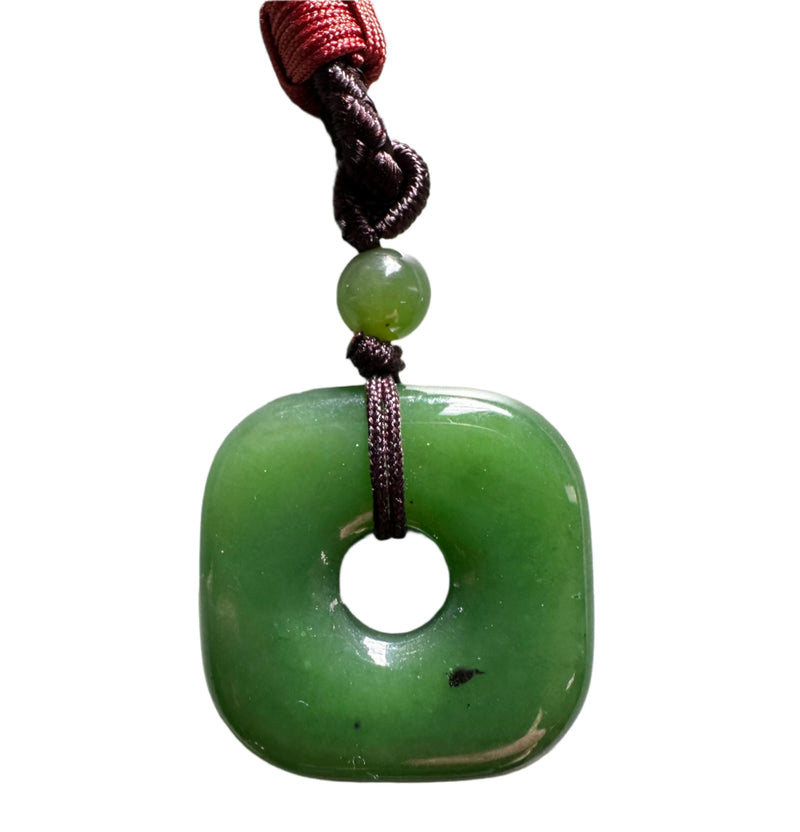 Canadian Jade Square Pendant, 25mm