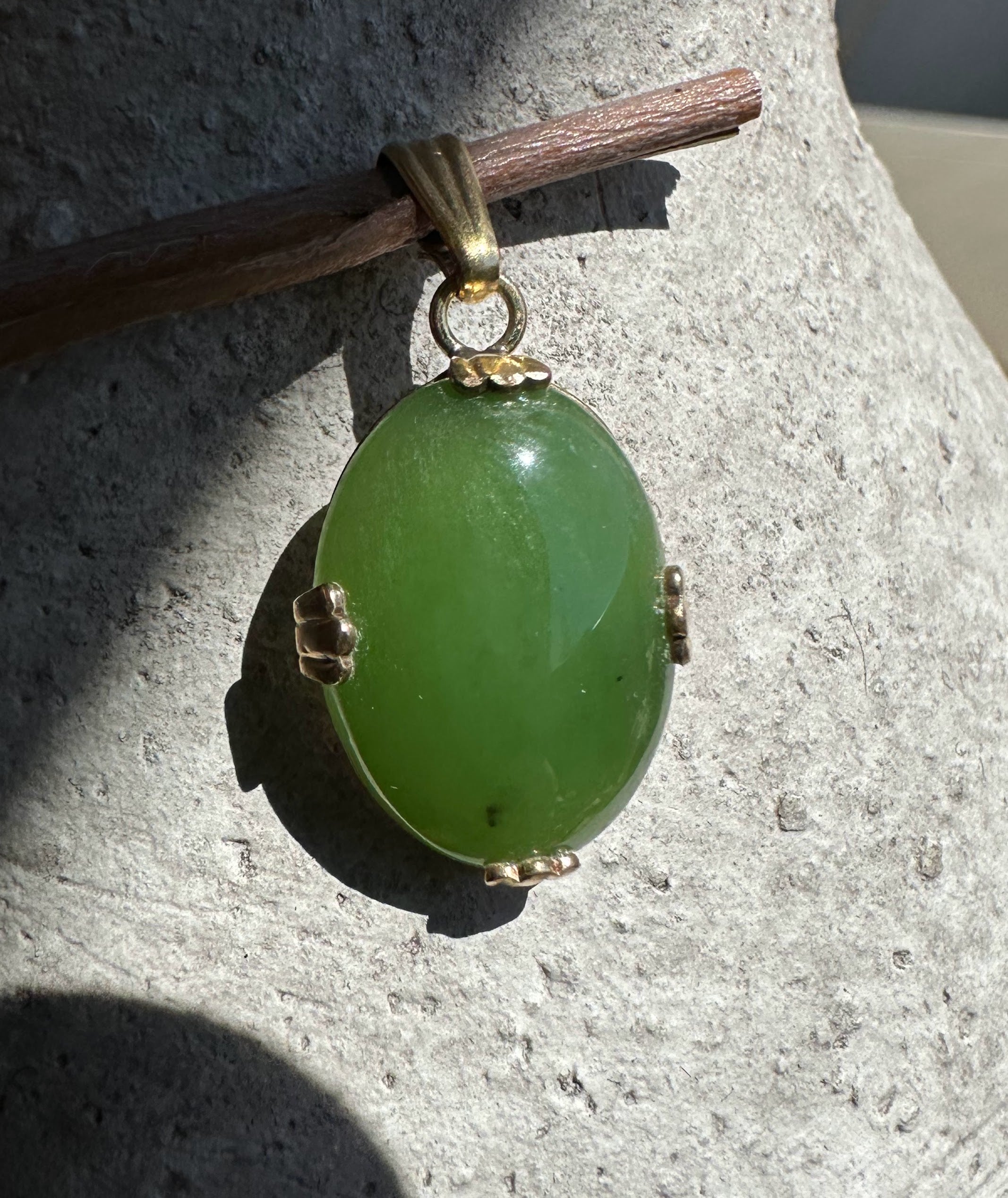 Vintage Jade Oval Pendant 10kt gf – Jade Mine