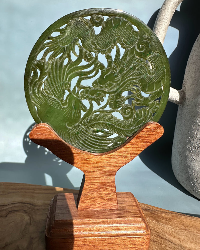 Jade Dragon and Phoenix Screen, 3.5"*