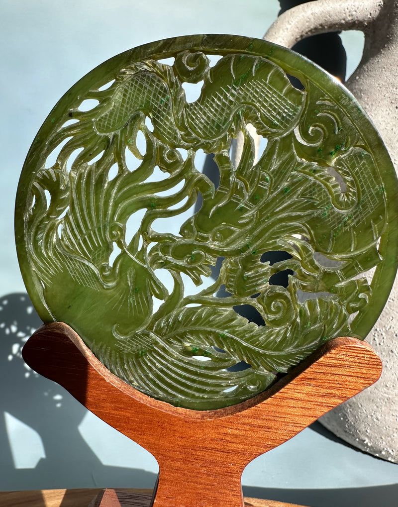 Jade Dragon and Phoenix Screen, 3.5"*