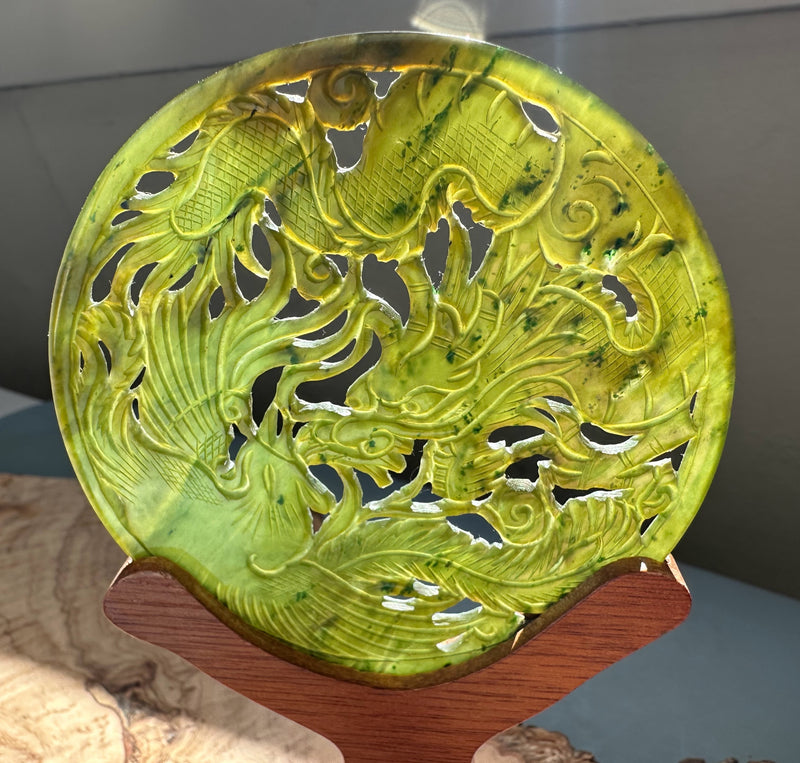 Jade Dragon and Phoenix Screen, 3.5"*