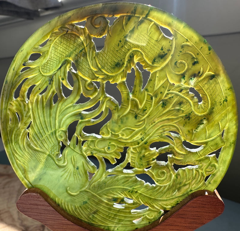 Jade Dragon and Phoenix Screen, 3.5"*