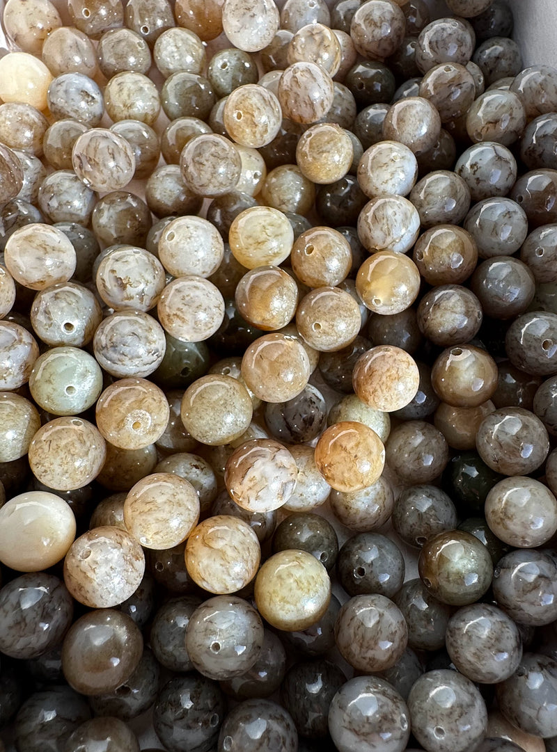 Siberian Nephrite Loose 10mm Jade Beads (sold individually)