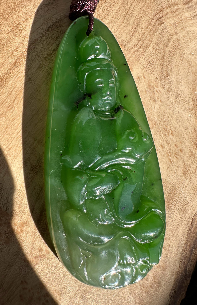 A Grade Jade Guanyin Pendant*
