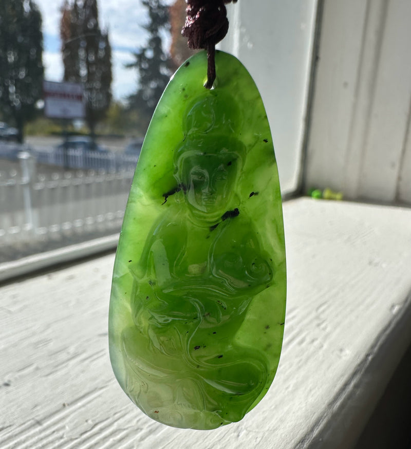 A Grade Jade Guanyin Pendant*