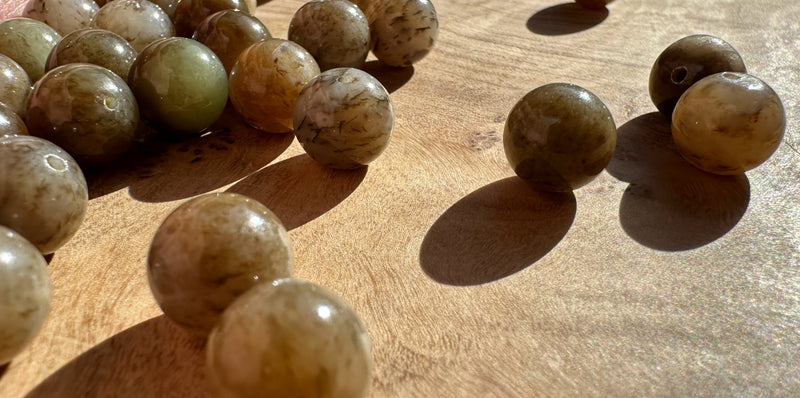 Siberian Nephrite Loose 10mm Jade Beads (sold individually)