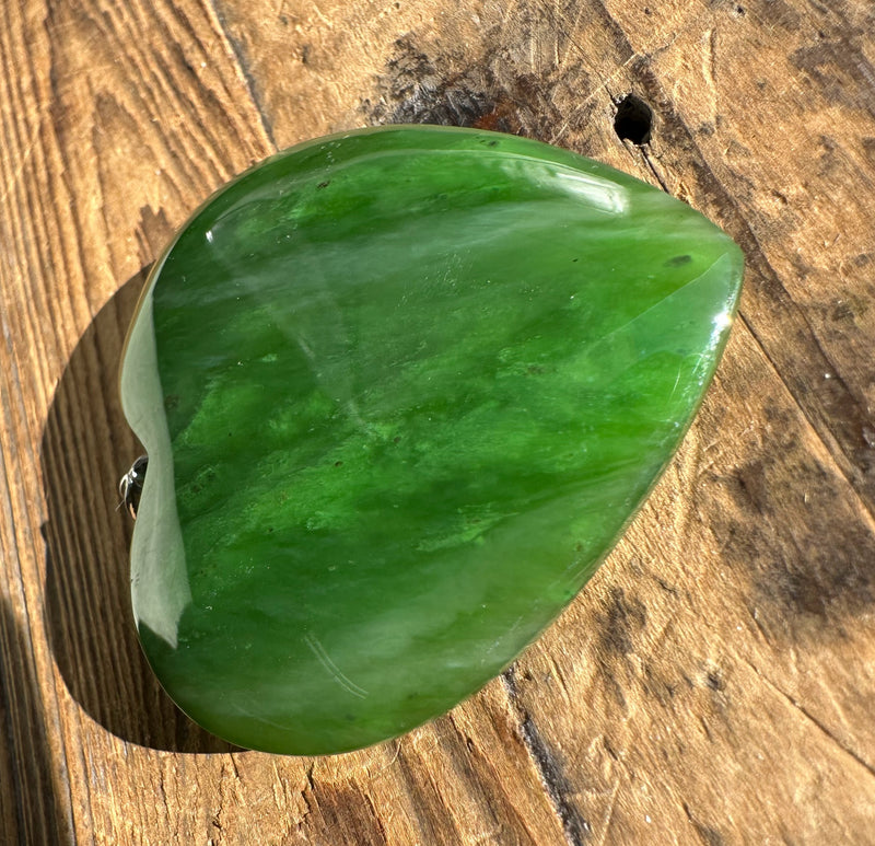 A+ Polar Jade Large 2" Heart Pendant*