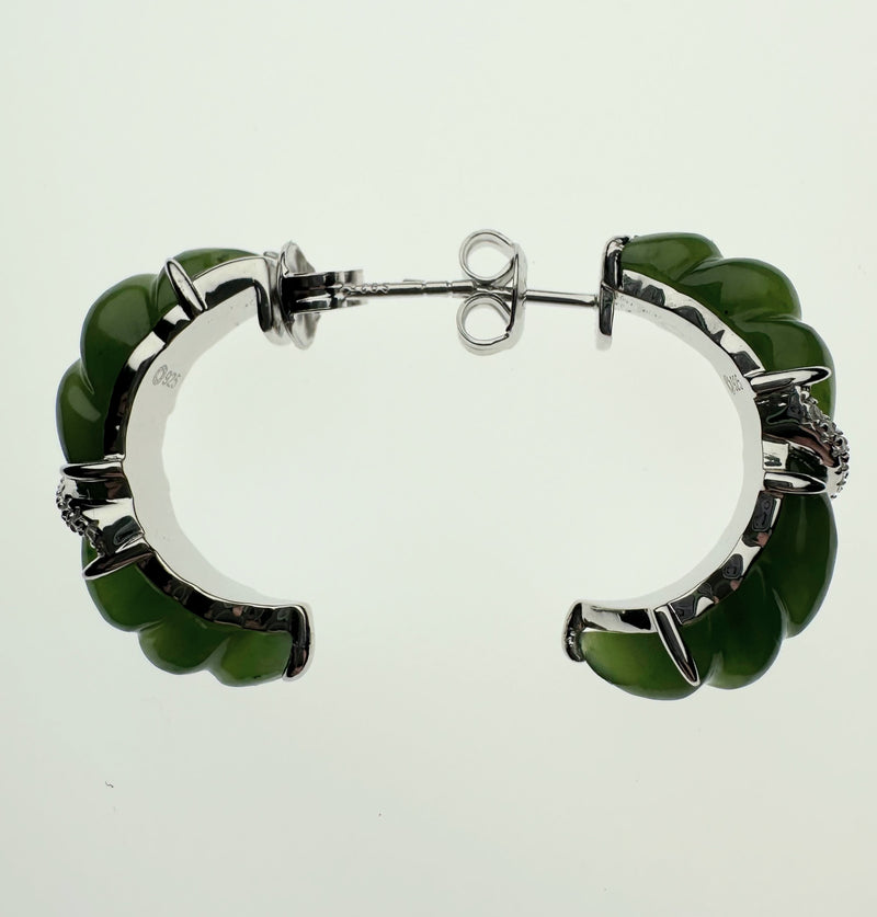 AA Canadian Jade and Silver Earrings - 6619 (only 3 available)