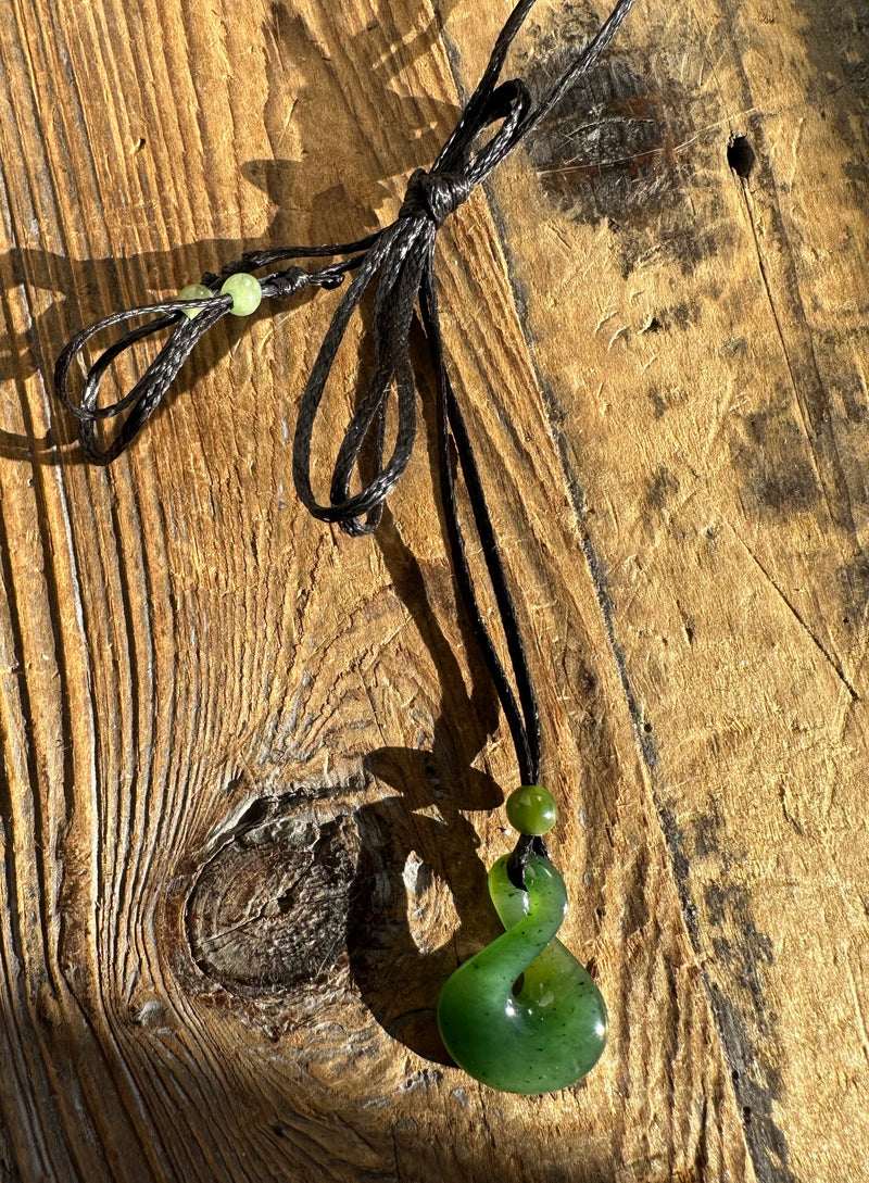 Jade Infinity Twist Pendant, .8"