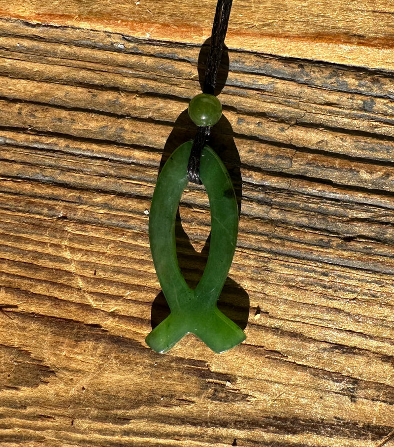 Jade Ichthys Pendant, 30mm