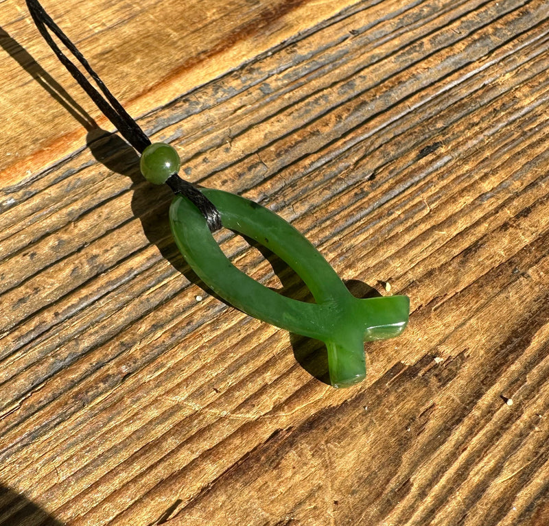 Jade Ichthys Pendant, 30mm