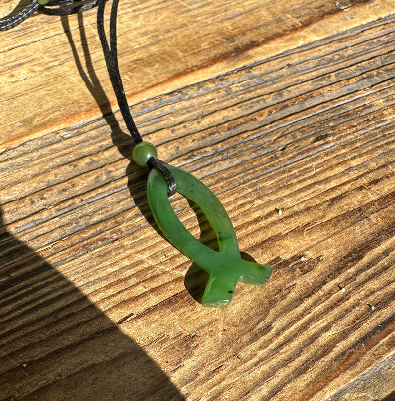 Jade Ichthys Pendant, 30mm