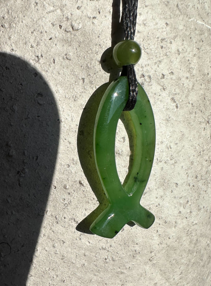 Jade Ichthys Pendant, 30mm