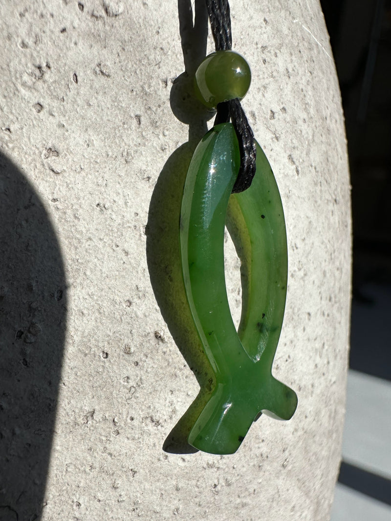 Jade Ichthys Pendant, 30mm