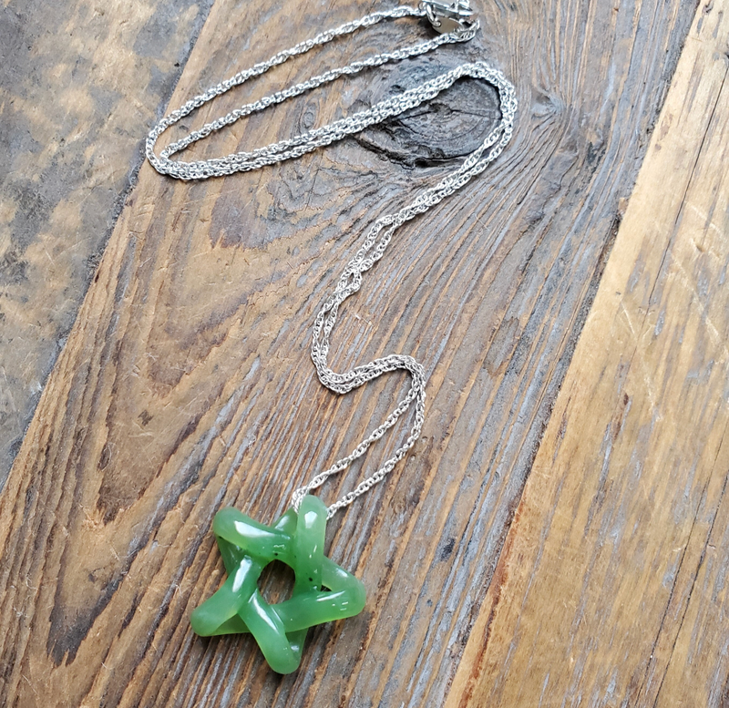 Canadian Jade Star Pendant, 25mm