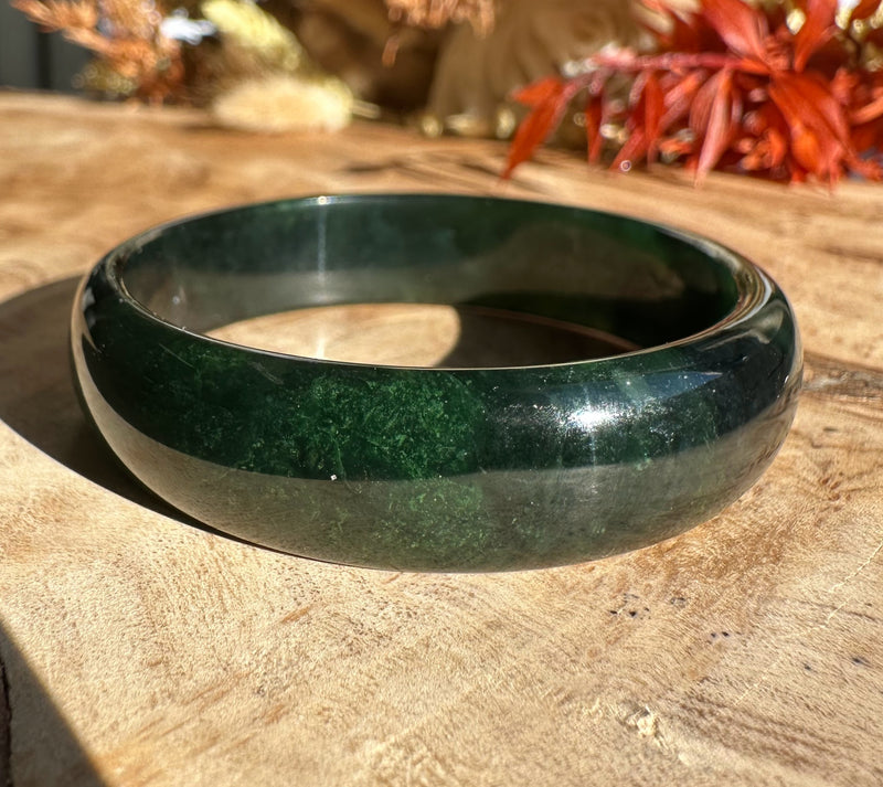 Dark Greenish Blue Canadian Jade Baby Bangle - 43mm*