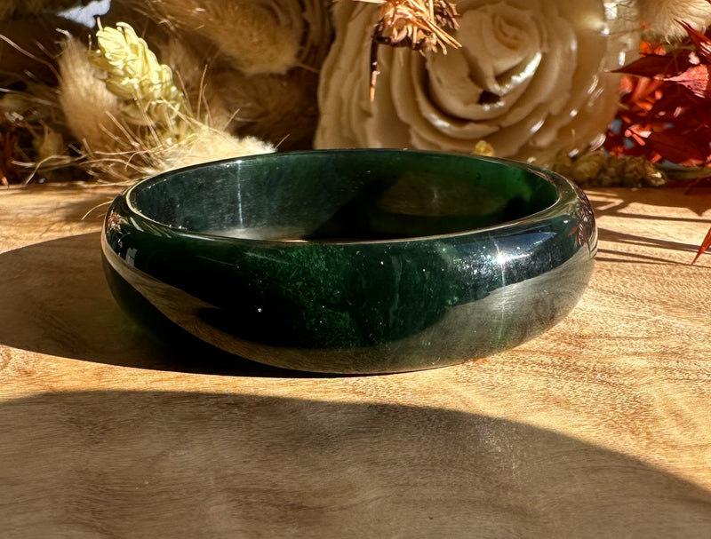 Dark Greenish Blue Canadian Jade Baby Bangle - 43mm*