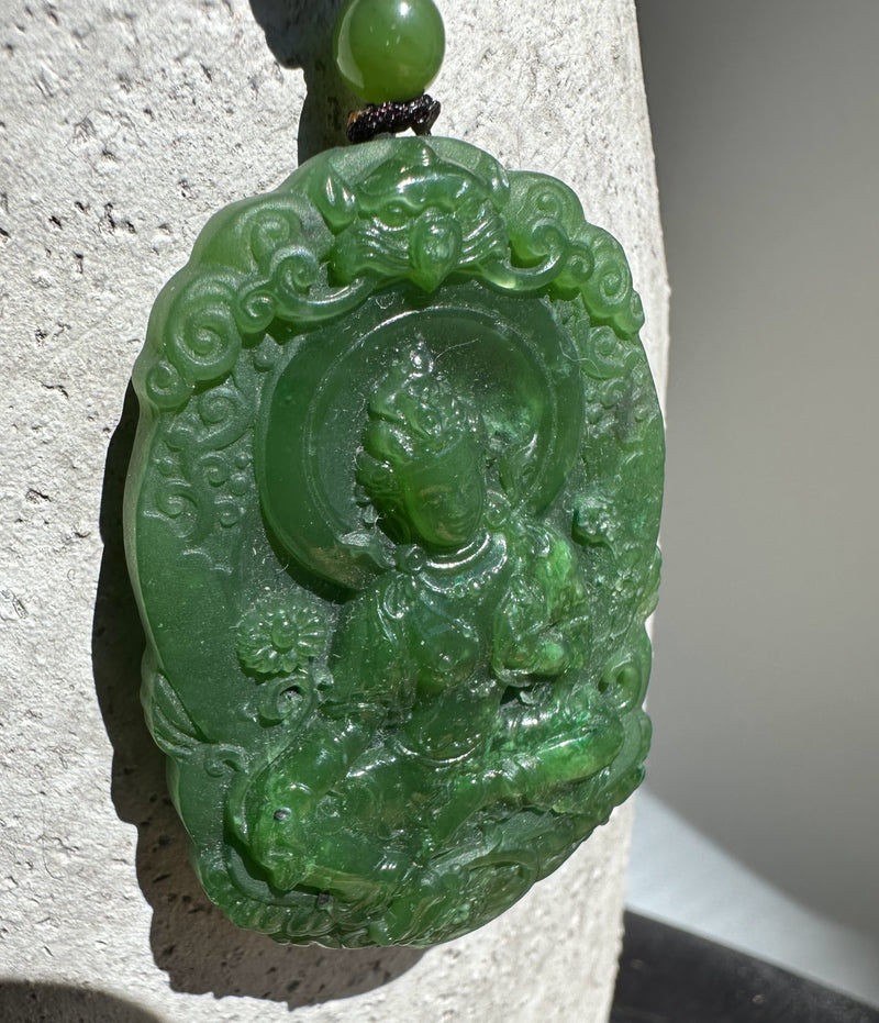 Jade Guanyin Pendant 55mm*