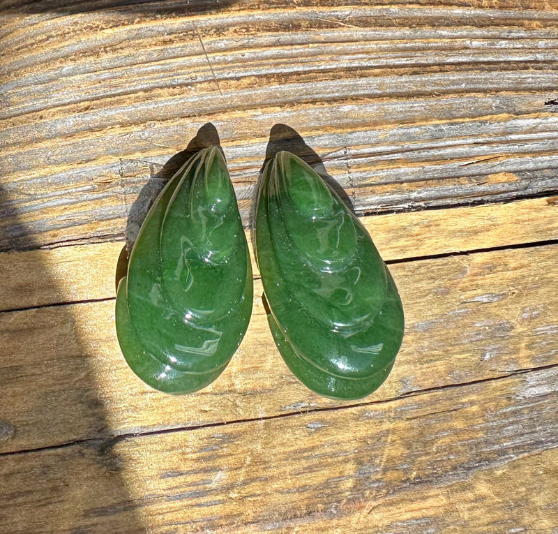 A Grade Dark Green Canandian Jade made for earrings