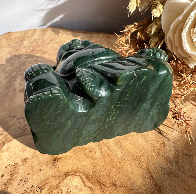 Dark Green Happy Jade Buddha, 2.5"*