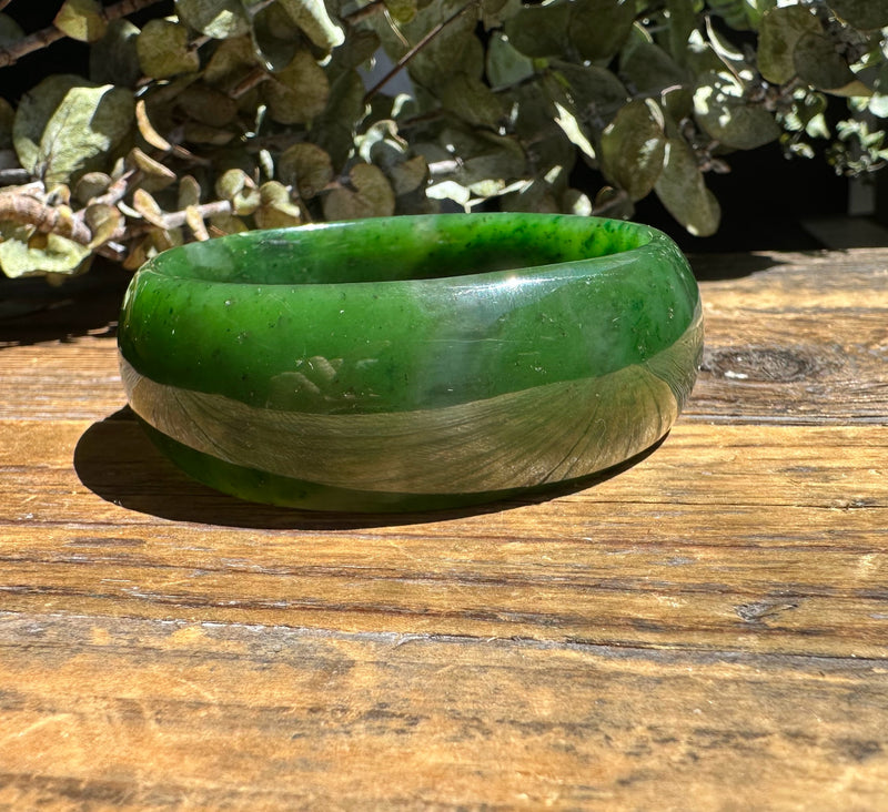 Jade Oval Bangle 68.5mm - Canadian Nephrite Jade*