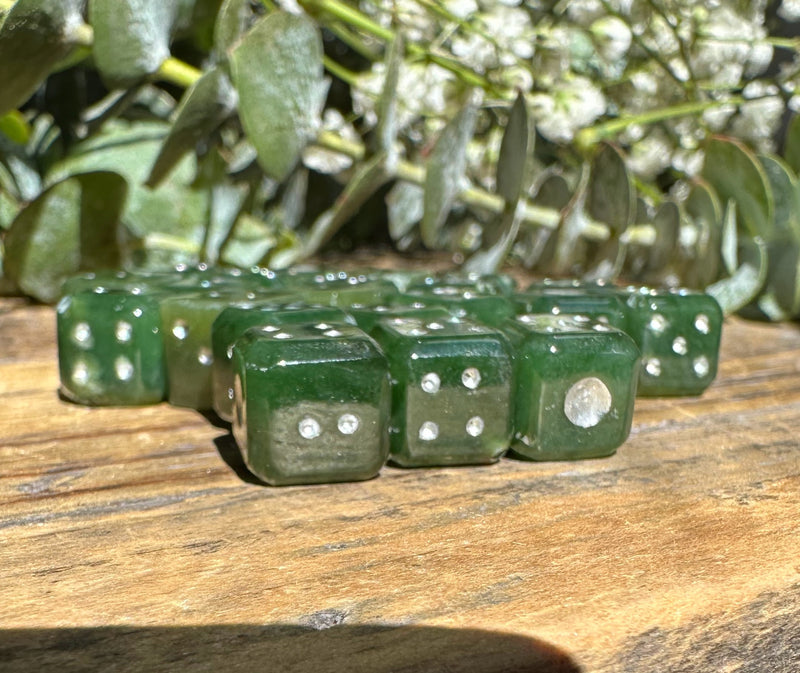 Vintage Jade Dice with Hole 9mm - Sold Individually