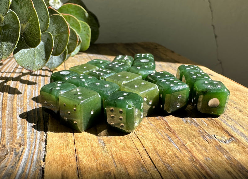 Vintage Jade Dice with Hole 9mm - Sold Individually