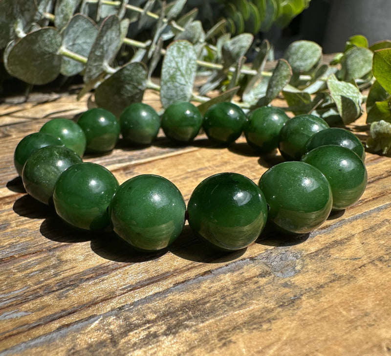 14mm A Grade Jade Bead Bracelet