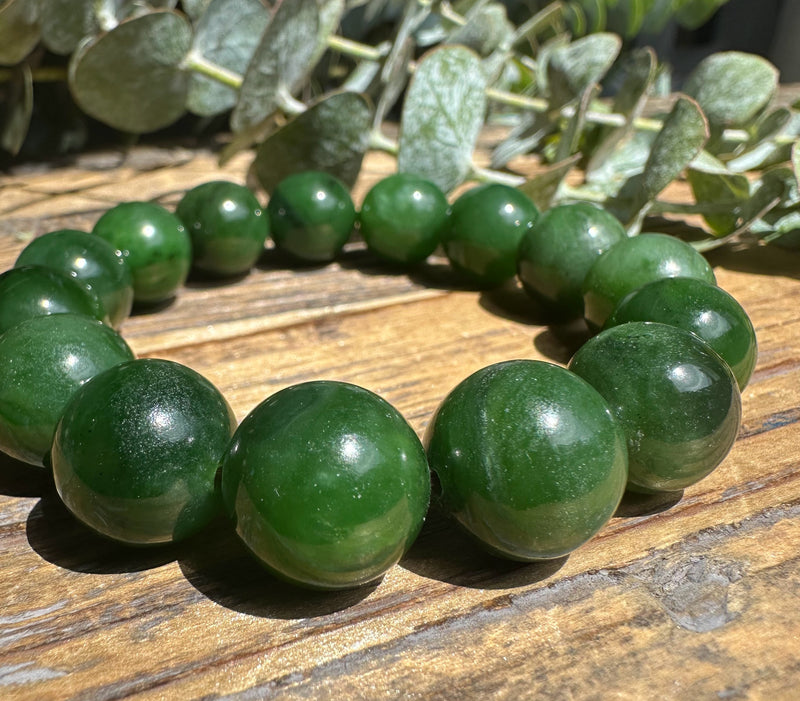 14mm A Grade Jade Bead Bracelet