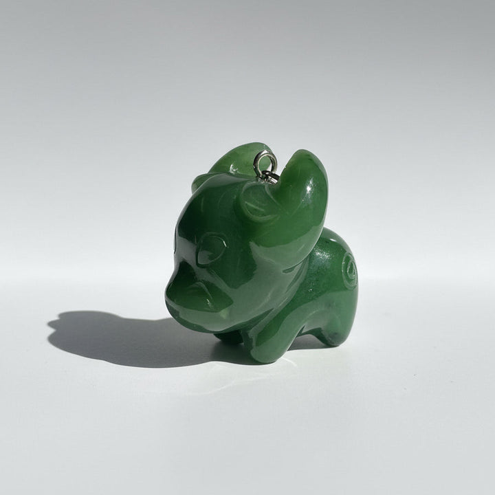 Jade Buffalo/Ox Cartoon Charm, 1"