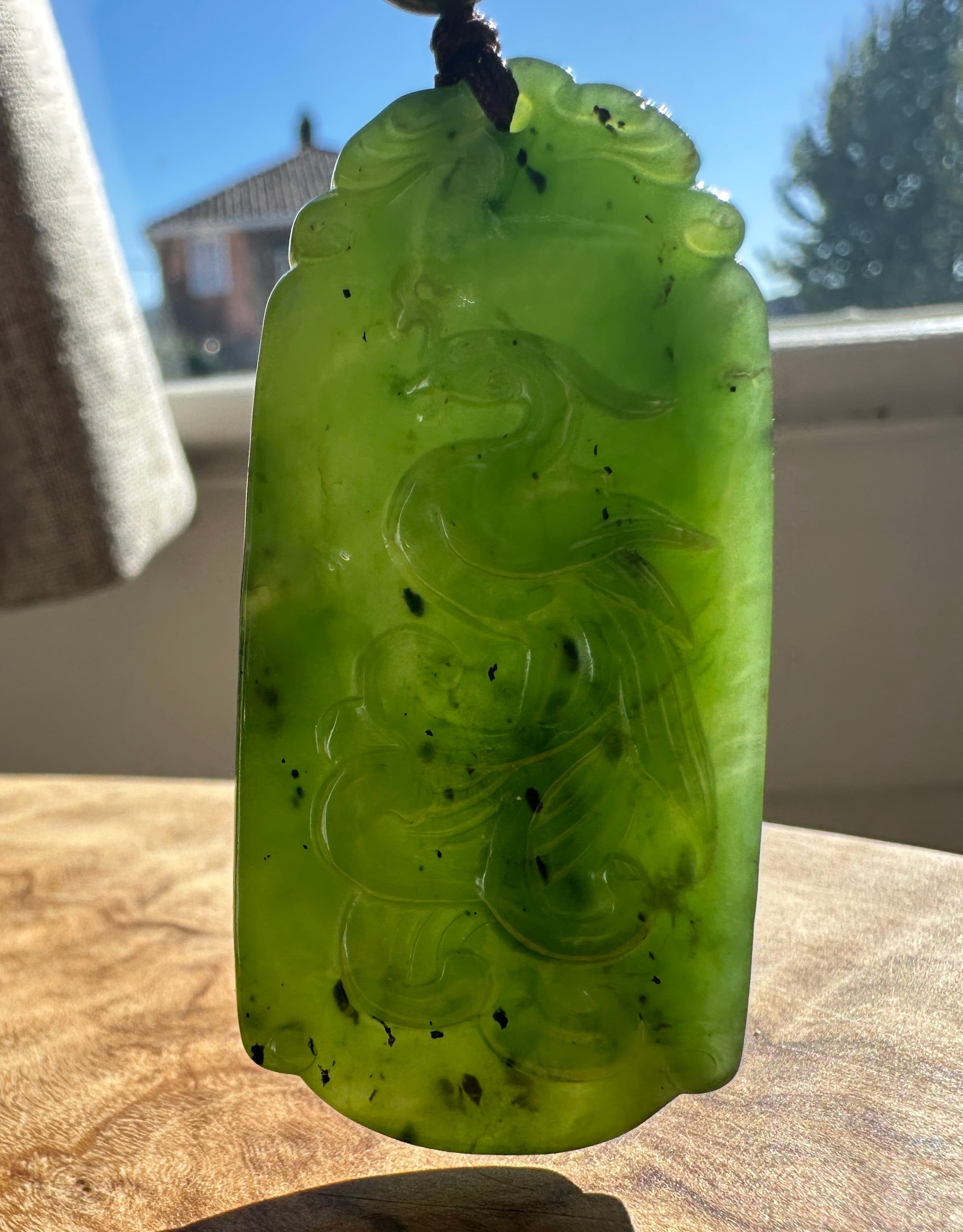 Canadian Jade Phoenix Pendant - 51.5mm – Jade Mine