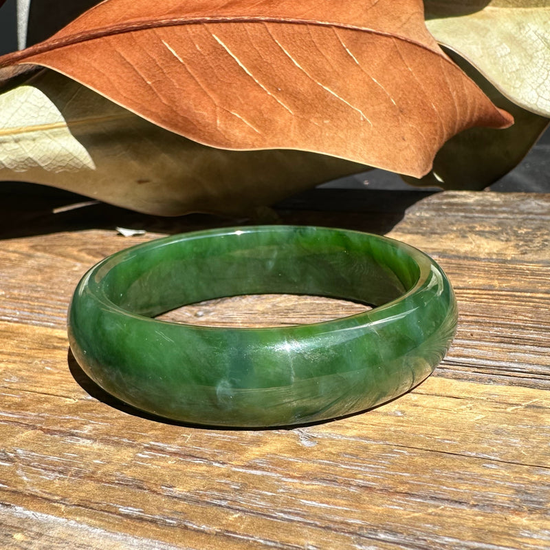 A+ Grade Jade Bangle, 57.5 x 15.5mm* Sold as is