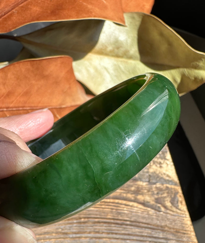 A+ Grade Jade Bangle, 57.5 x 15.5mm* Sold as is